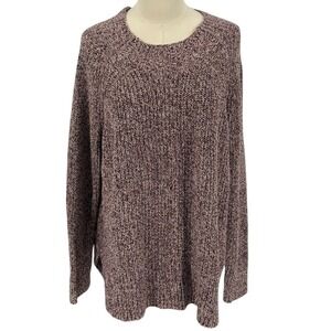 LOFT Women's Speckled Knit Sweater Long Sleeve Crew Neck‎ Size L